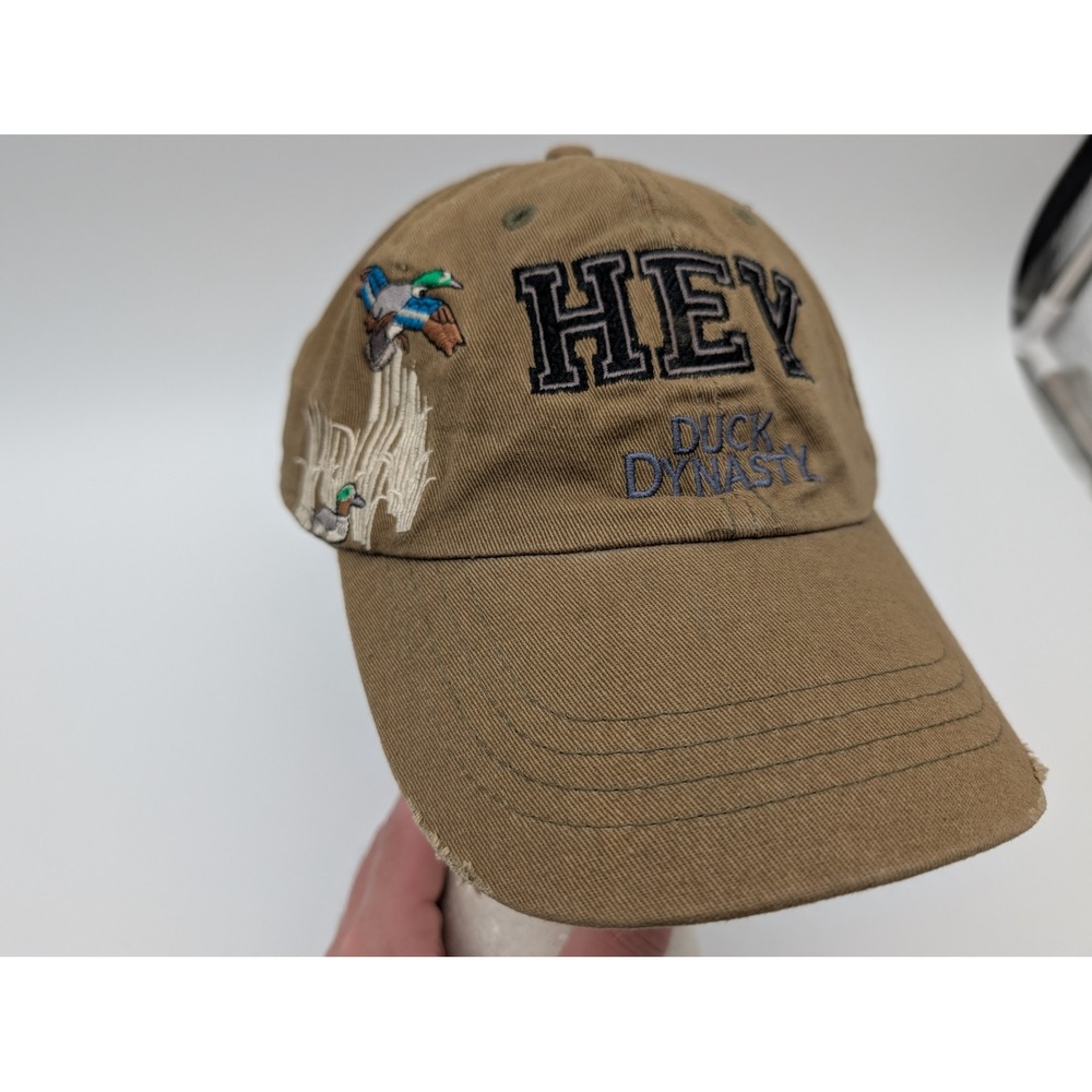 Duck Dynasty Hey Tan Distressed Adjustable Baseball Hat Cap Mens OSFM
